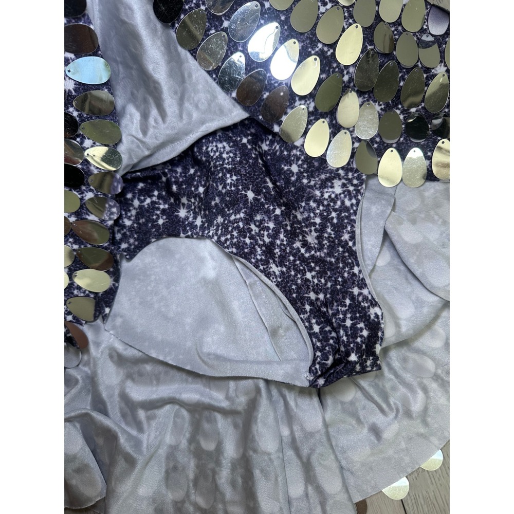 NWT Born in Stockholm Melanie metallic party dress silver festival mini large - Picture 9 of 13